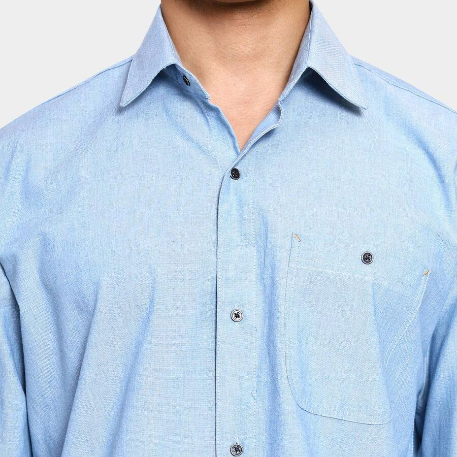 Men's 100% Cotton Casual Shirt , Light Blue, large image number null